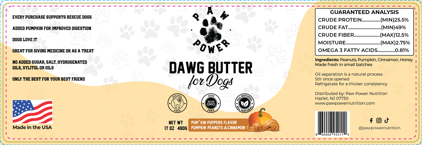 Paw Power - Dawg Butter Pum'kin Puppers Flavor