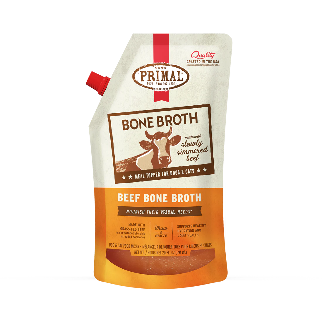 Primal - Dog/Cat Frozen Bone Broth - Beef 20oz
