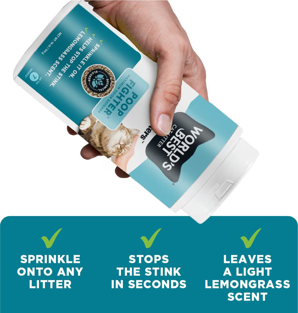 World's Best Boosters Poop Fighter Scented Cat Litter Additive, 18-oz