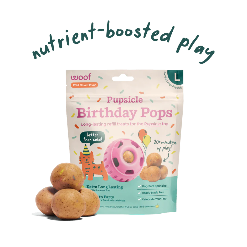 Woof Pupsicle Pop Refills Birthday Pops, Large, 8-oz Bag, 7 count
