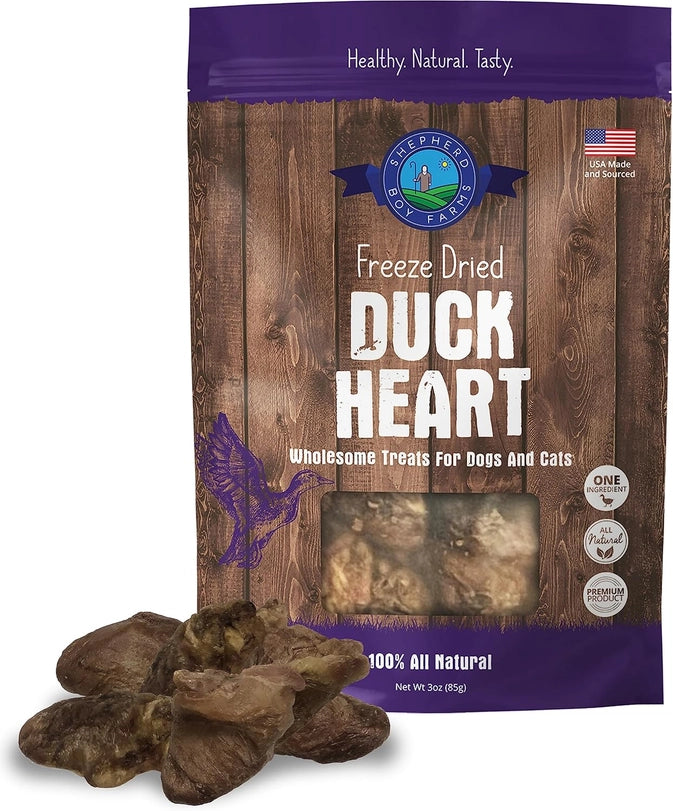 Freeze Dried Duck Hearts 3oz