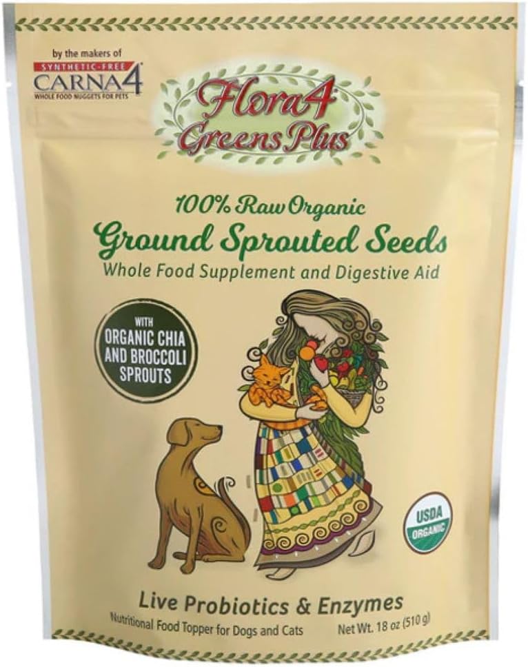 Carna4 Flora4 Greens Plus Sprouted Seeds Dog & Cat Food Topper