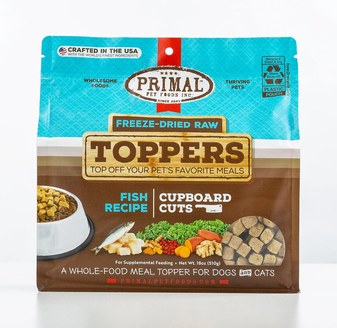 Primal - Cat/Dog Cupboard Cuts Freeze-Dried Raw Food Toppers - Fish Recipe 18oz