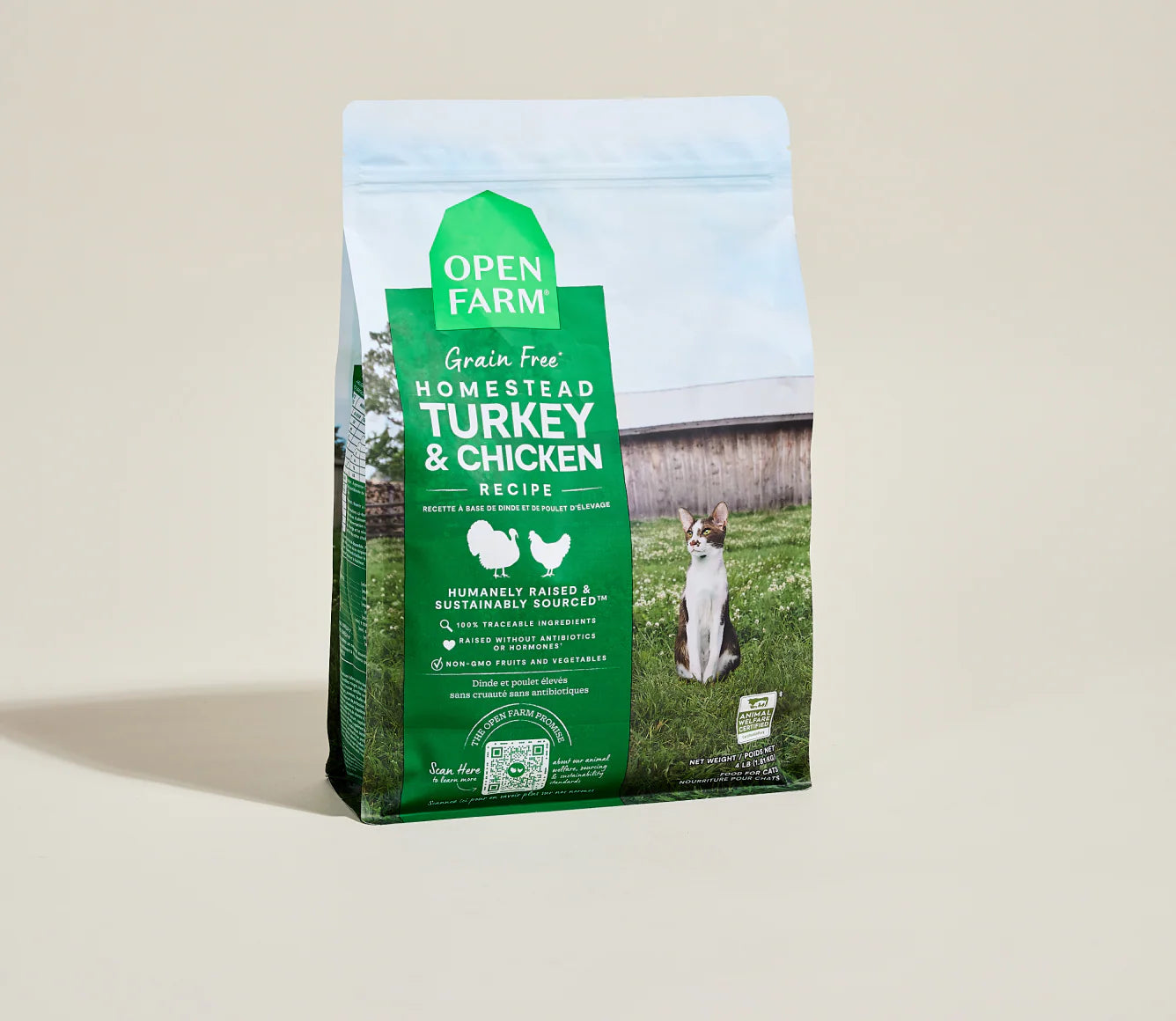 Open Farm Homestead Turkey & Chicken Grain-Free Cat Kibble 2LB