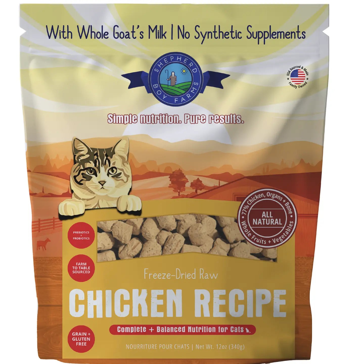 Shepherd Boy Farms - Freeze Dried Chicken Recipe For Cats - 12oz
