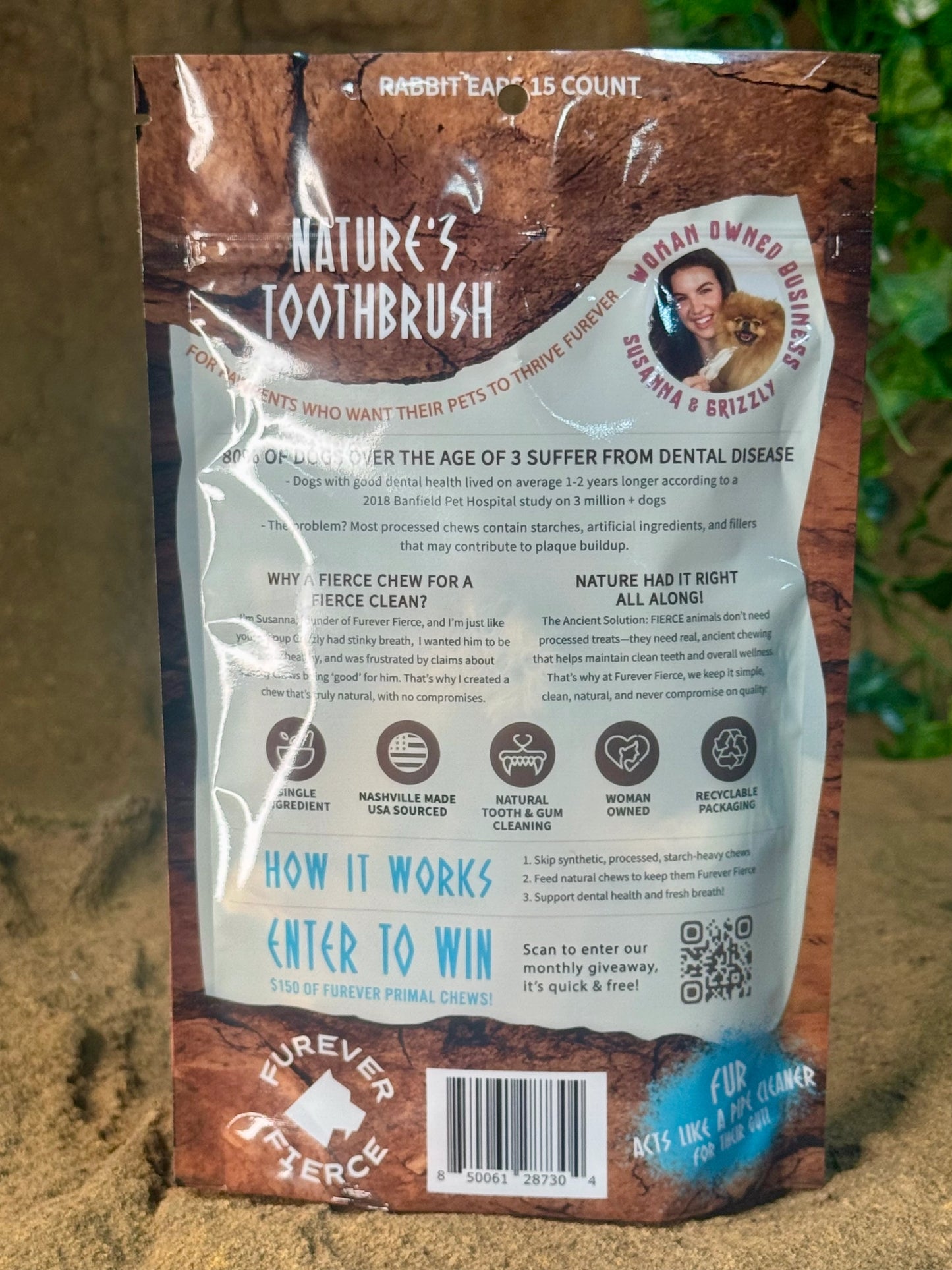Rabbit Ears - Bag of 5 Dog/Cat Chew: Natural 1 Ingredient