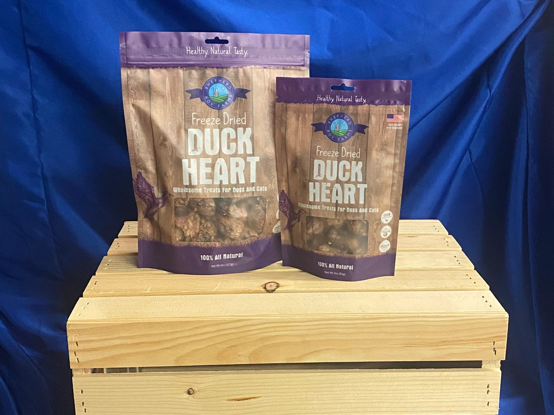 Freeze Dried Duck Hearts 8oz