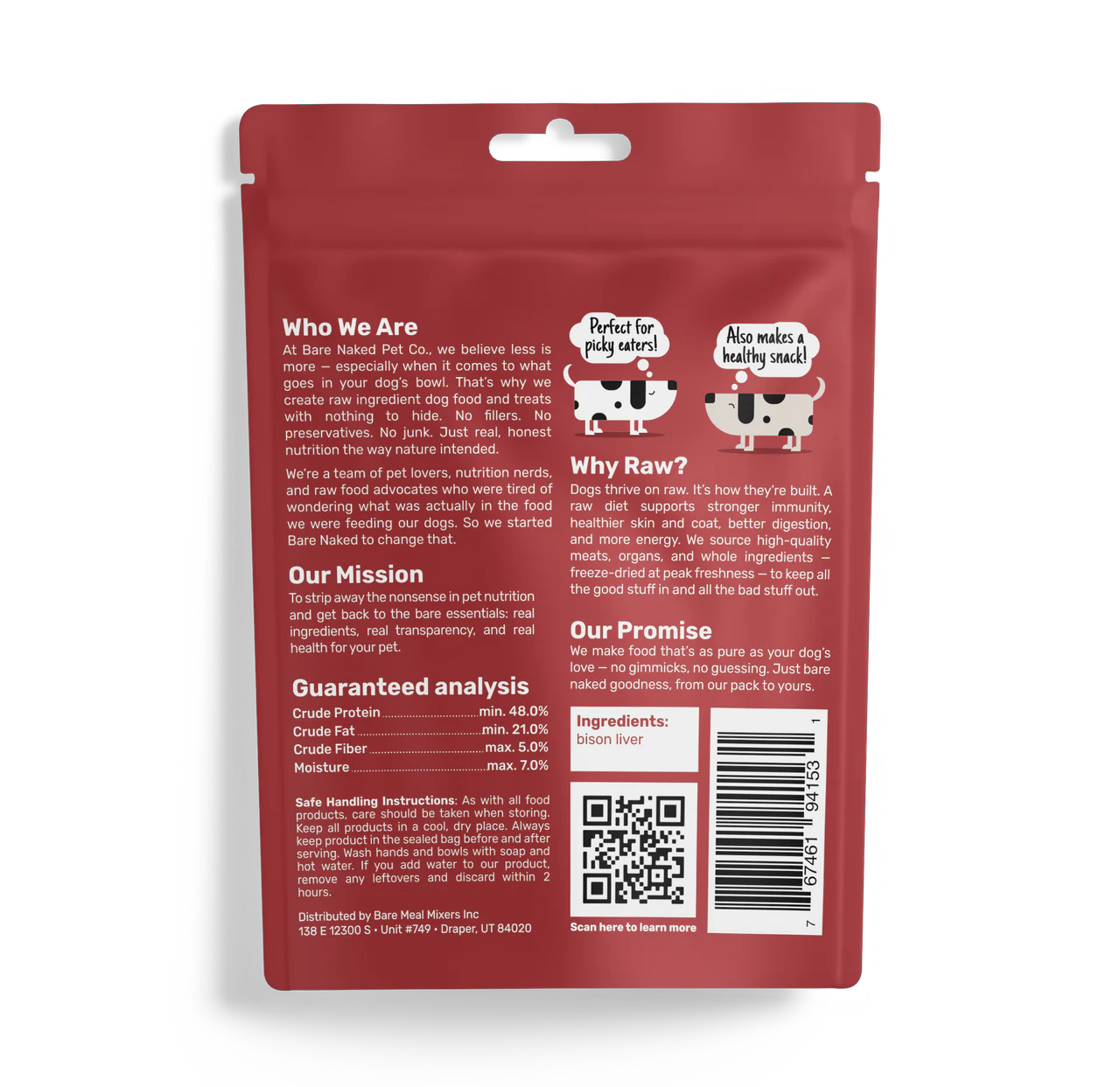 Bare Meal Mixers - Bison Treats - 3oz