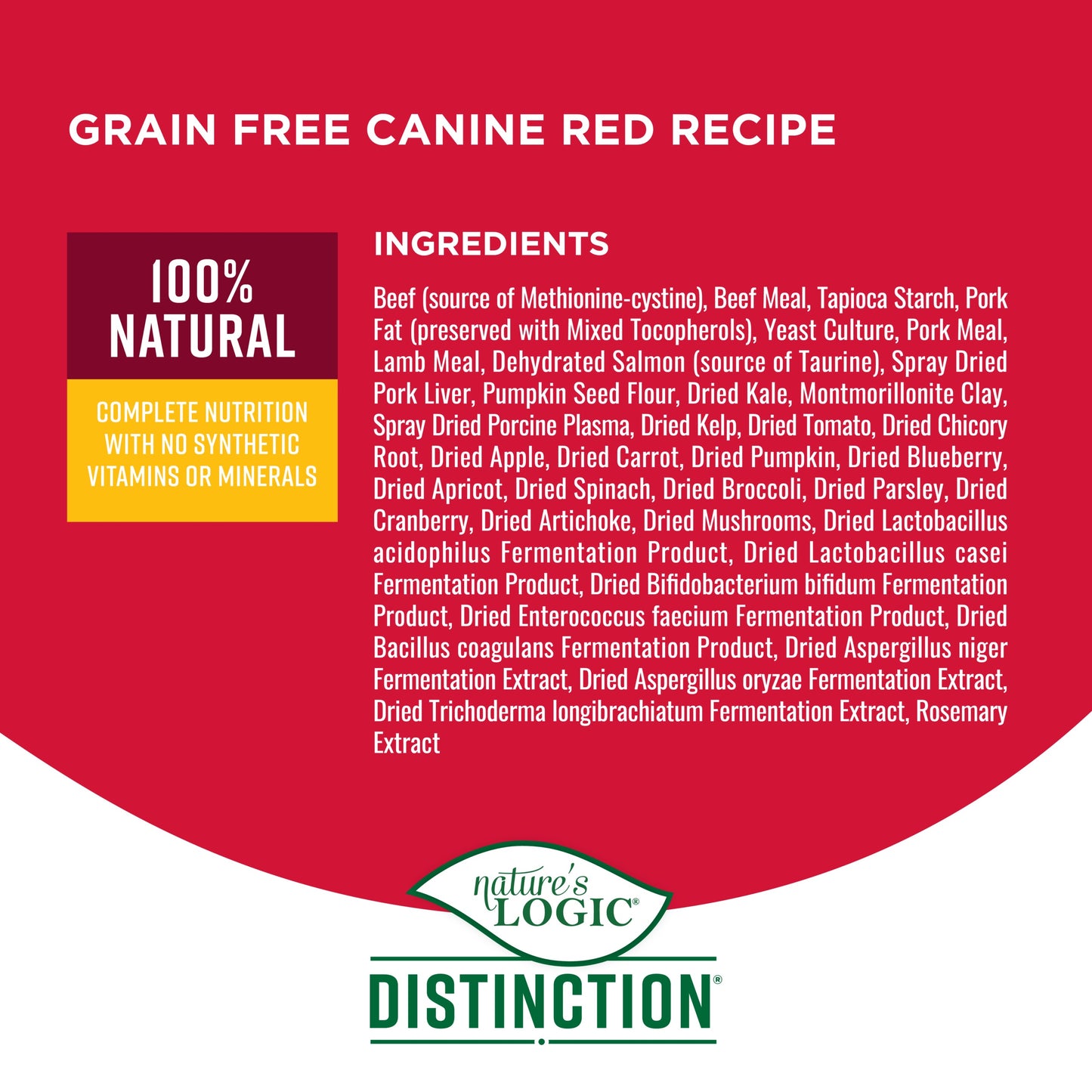 Nature's Logic Distinction- Red Grain Free Recipe 24LB
