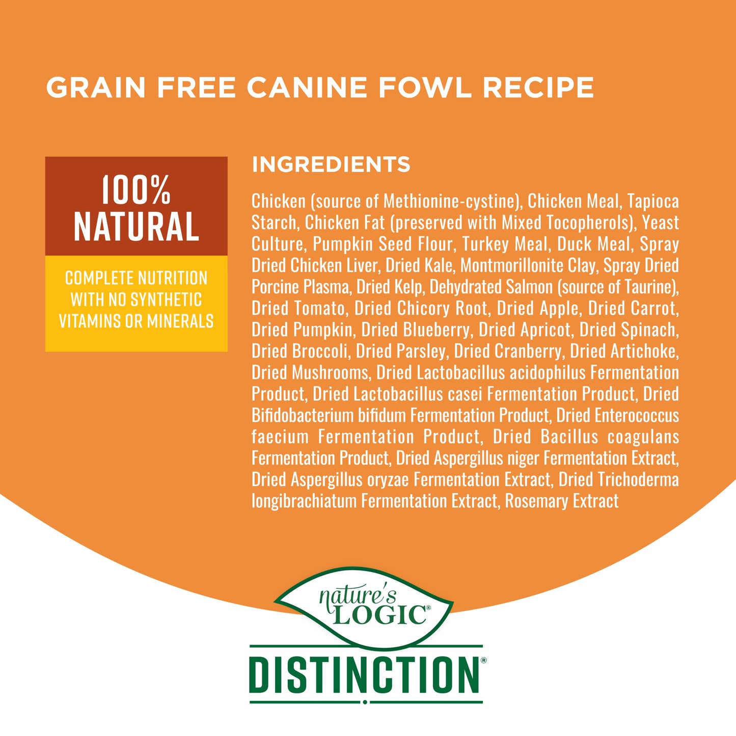 Nature's Logic Distinction- Fowl Grain Free Recipe 24LB