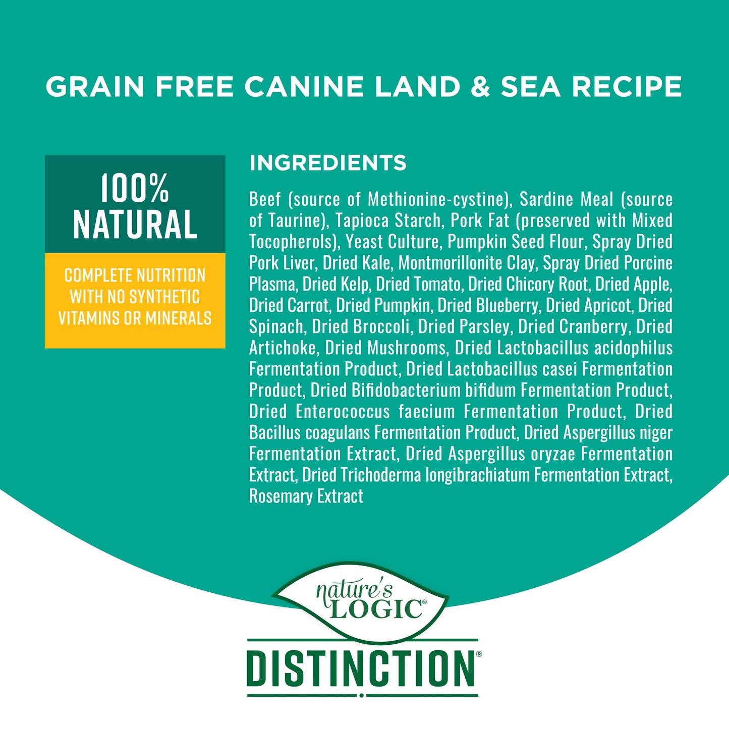 Nature's Logic Distinction- Land & Sea Grain Free Recipe 24LB