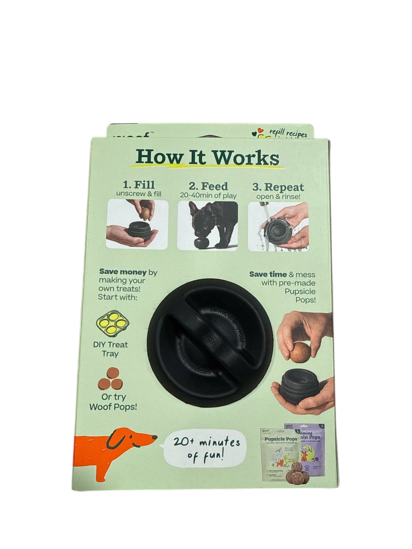 WOOF DOG PUPSICLE POWER CHEWER (BLACK SMALL)