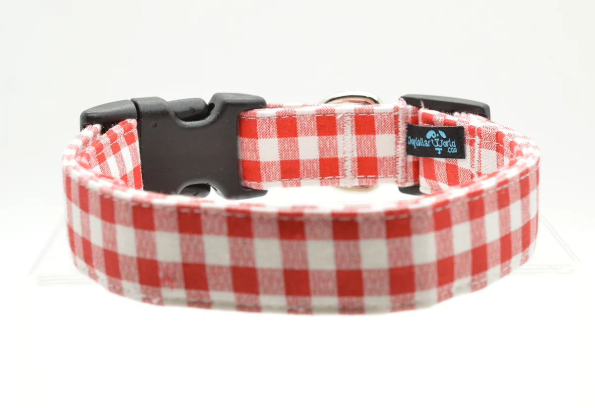 Dog Collar World Red Gingham Collar