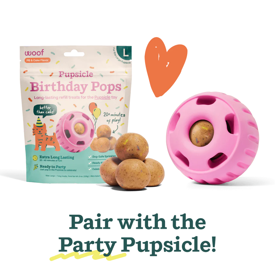 Woof Pupsicle Pop Refills Birthday Pops, Large, 8-oz Bag, 7 count