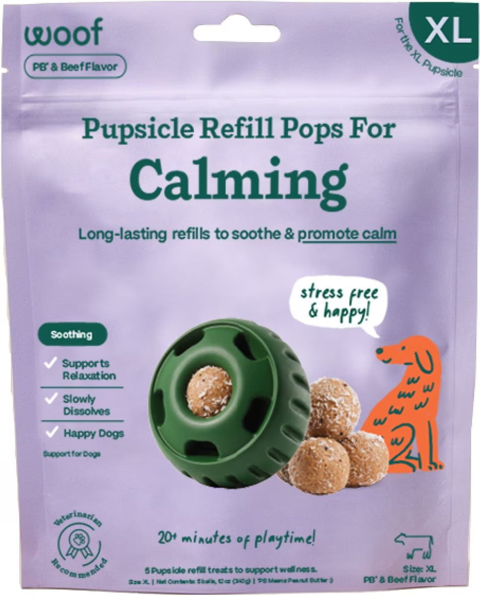 Woof Pupsicle Pops Refills Calming Beef, X-Large, 12-oz bag, 5 count