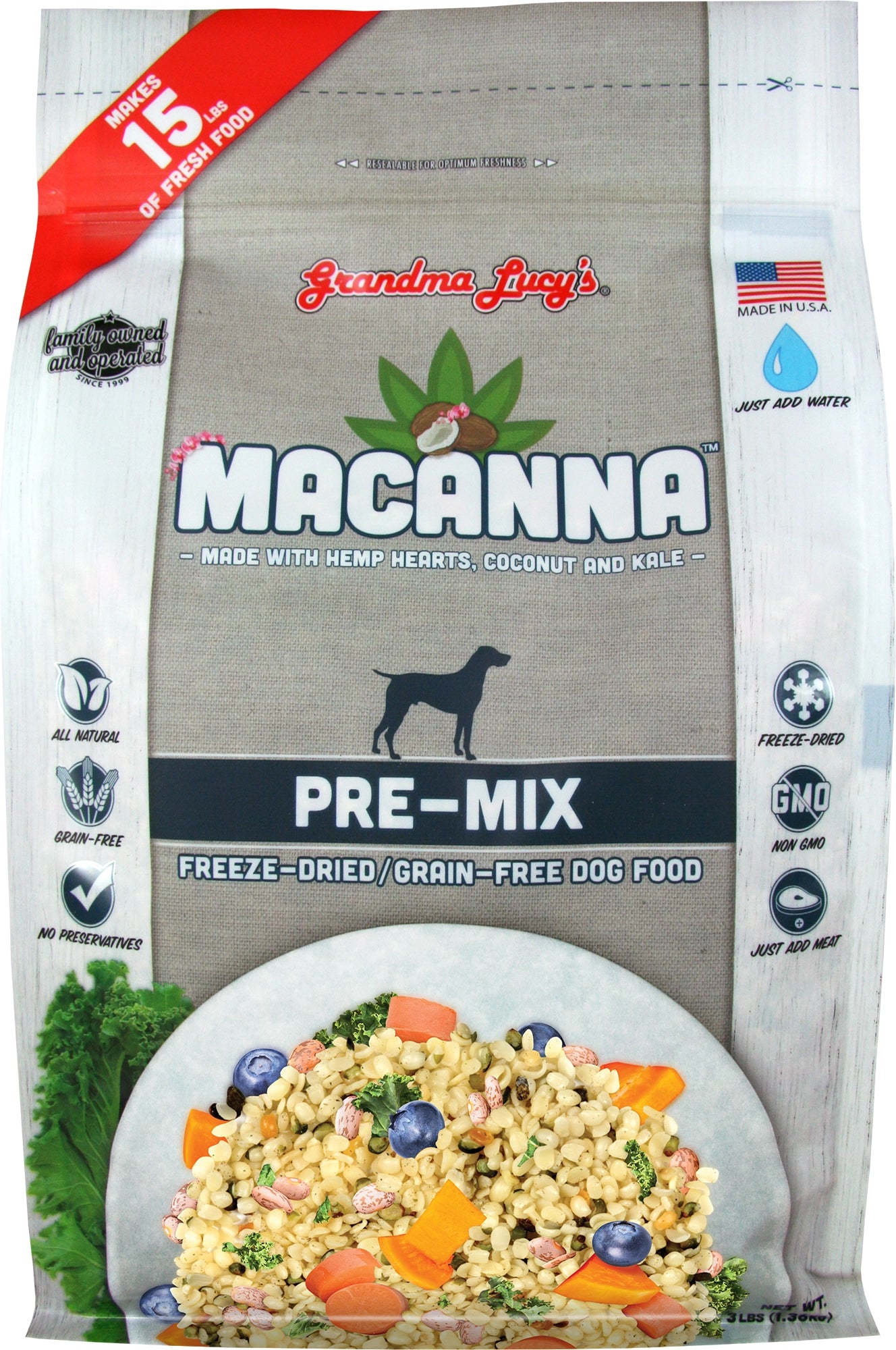 Grandma Lucy's - Macanna Pre-Mix Dog Food - 3lb