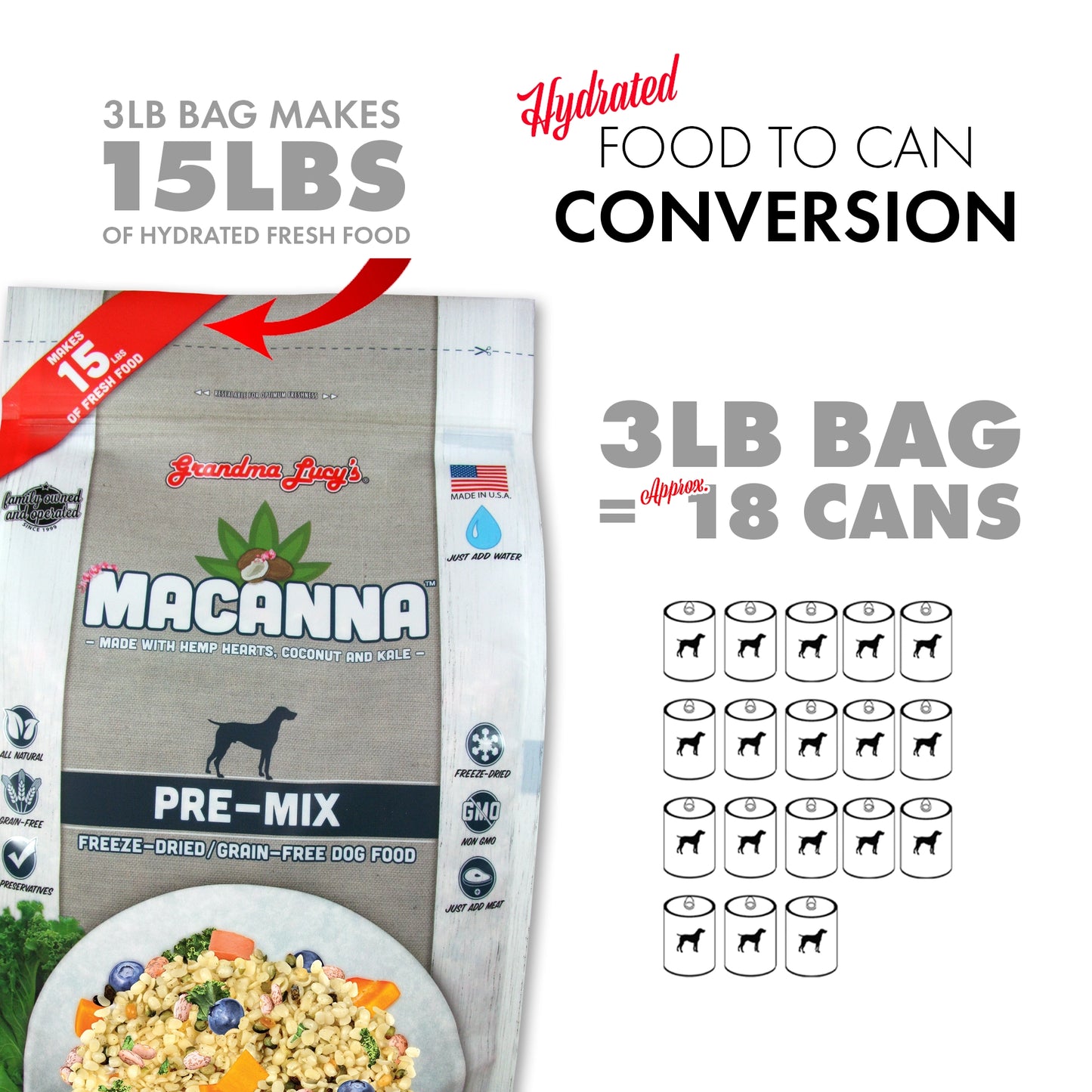 Grandma Lucy's - Macanna Pre-Mix Dog Food - 3lb