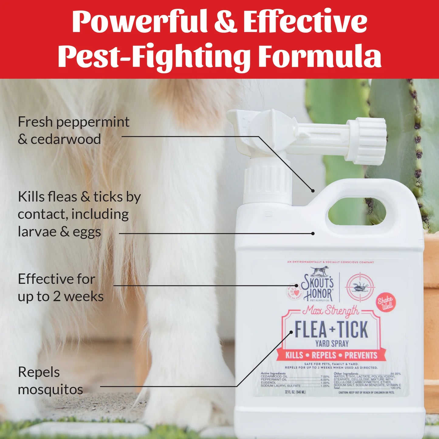 Skout's Honor Dog Flea & Tick Yard Spray 32OZ