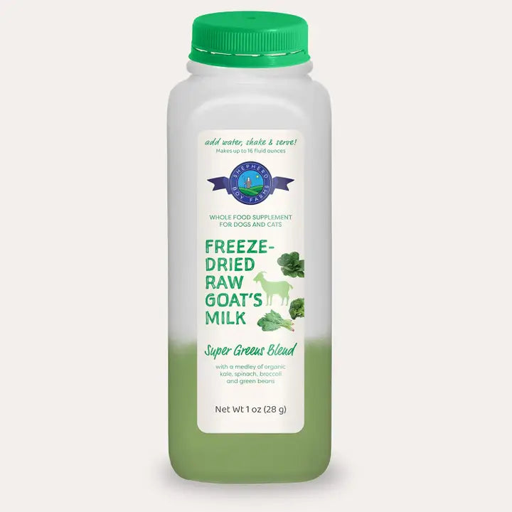 Freeze-Dried Raw Goat Milk Topper- Super Greens Blend (1oz)
