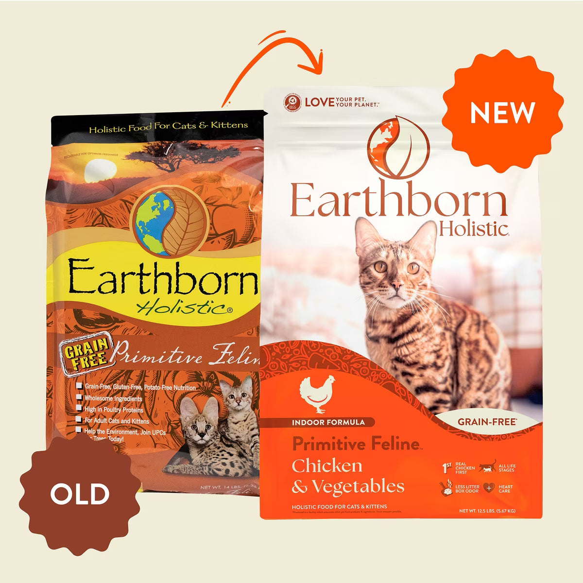 Earthborn Holistic Primitive Feline Chicken & Vegetables Grain-Free Dry Cat Food, 12.5-lb