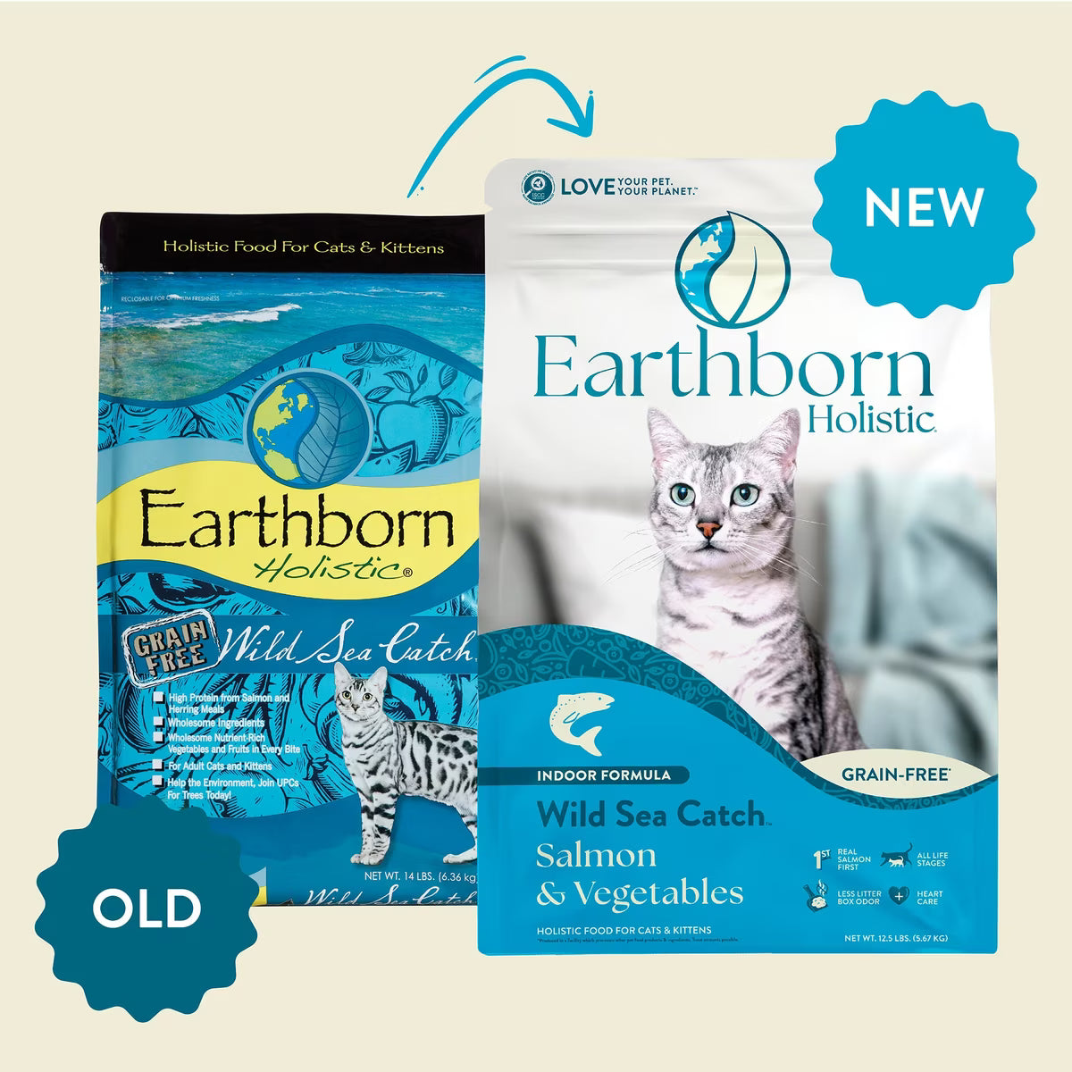 Earthborn Holistic Wild Sea Catch Salmon & Vegetables Grain-Free Dry Cat Food, 12.5-lb