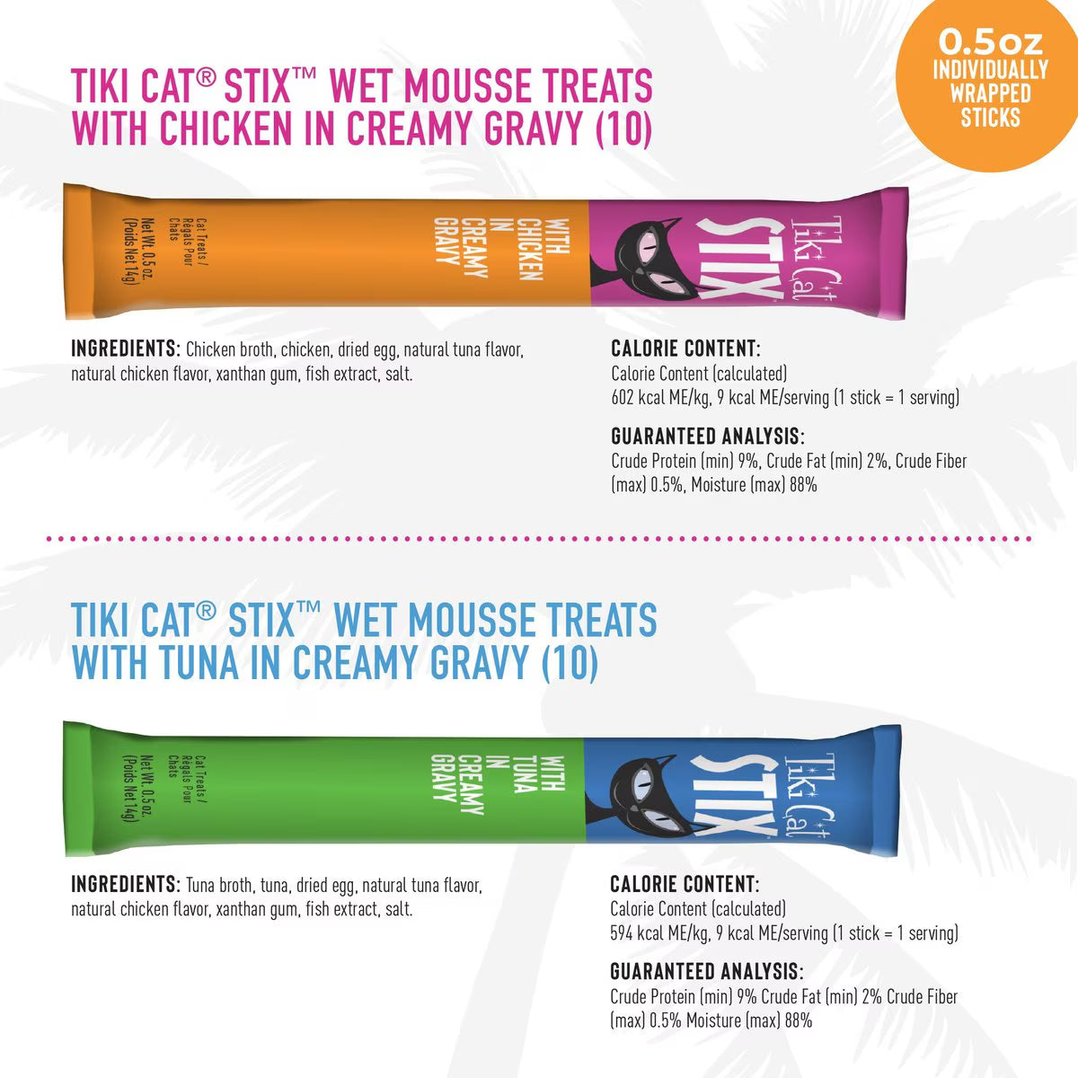 Tiki Cat Stix Variety Pack Grain-Free Lickable Cat Treats, 0.5-oz pouch, pack of 20