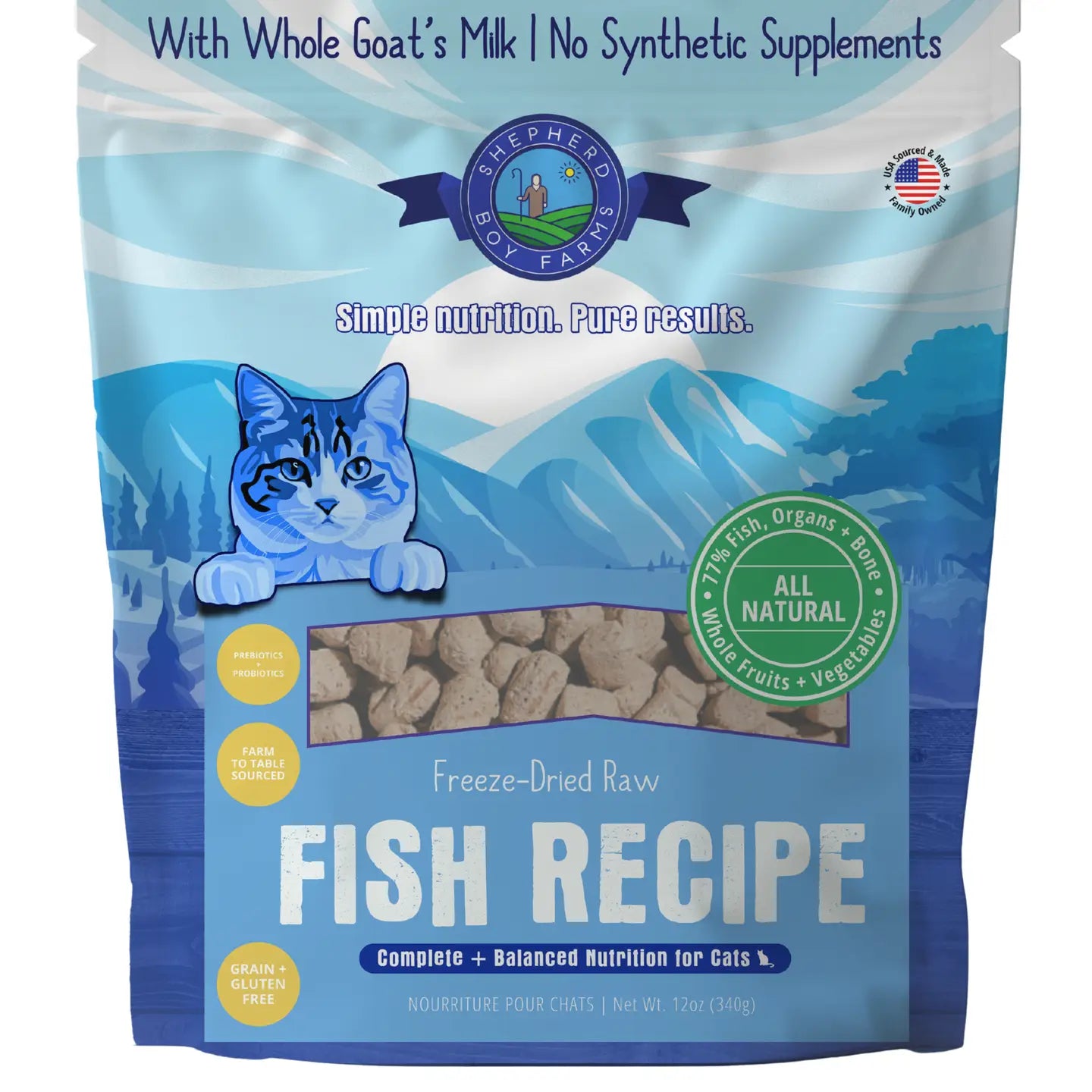 Shepherd Boy Farms - Freeze Dried Fish Recipe For Cats - 12oz