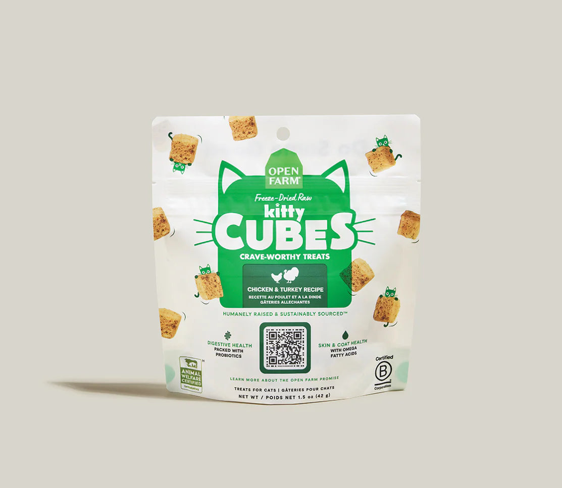 Open Farm- Chicken & Turkey Kitty Cube Treats 1.5oz