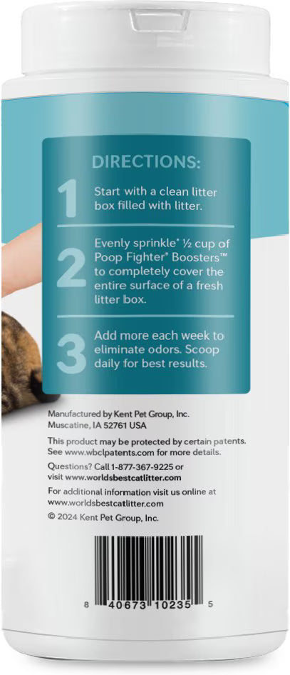 World's Best Boosters Poop Fighter Scented Cat Litter Additive, 18-oz