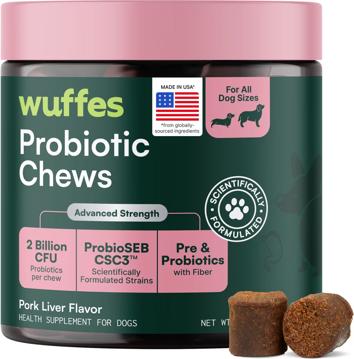 Wuffes Probiotic Chews For All Breeds (50 Count)