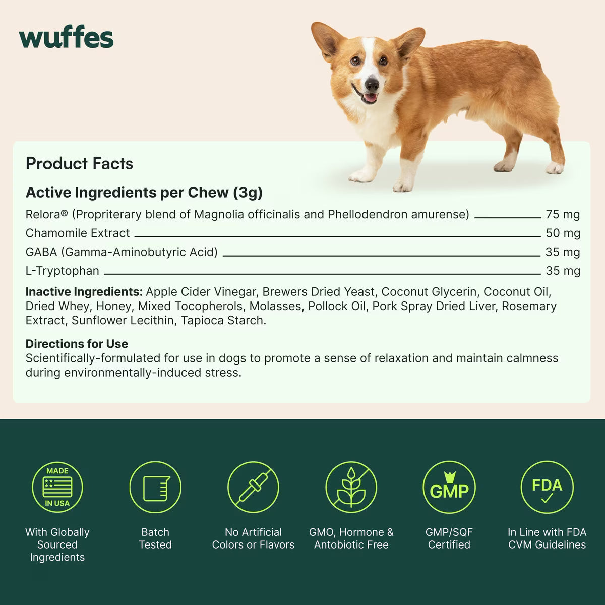 Wuffes Calming Chews For All Breeds (50 count)