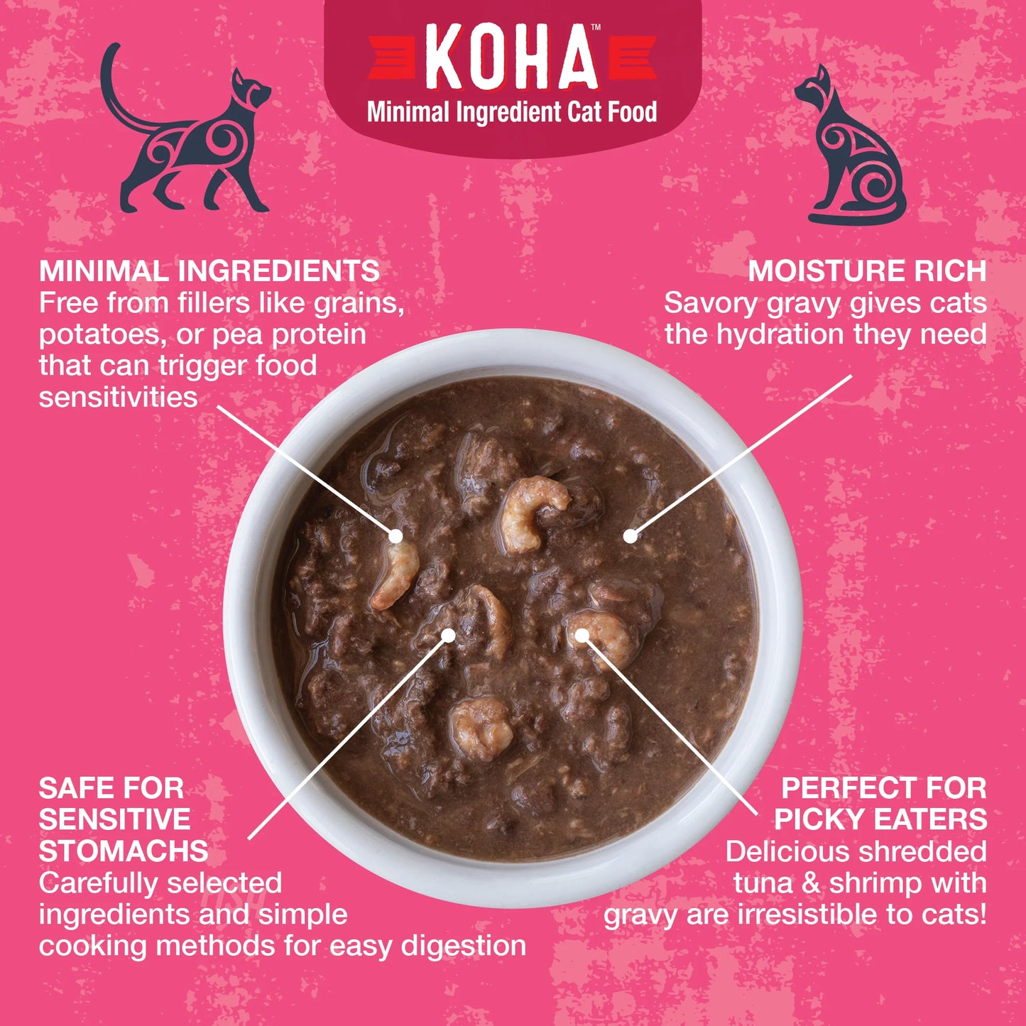 Koha- Poké Bowl Tuna & Shrimp Entrée in Gravy for Cats