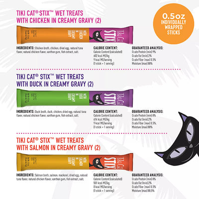 Tiki Cat Stix Lickable Wet Cat Treat - Grain Free, 6 Ct, 3 Oz