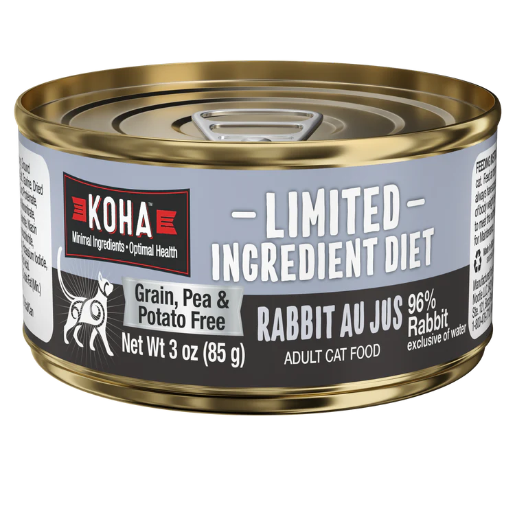 Koha Rabbit Cat Food: Limited Ingredient Diet Rabbit Au Jus for Cats - 3oz Can