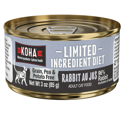 Koha Rabbit Cat Food: Limited Ingredient Diet Rabbit Au Jus for Cats - 3oz Can