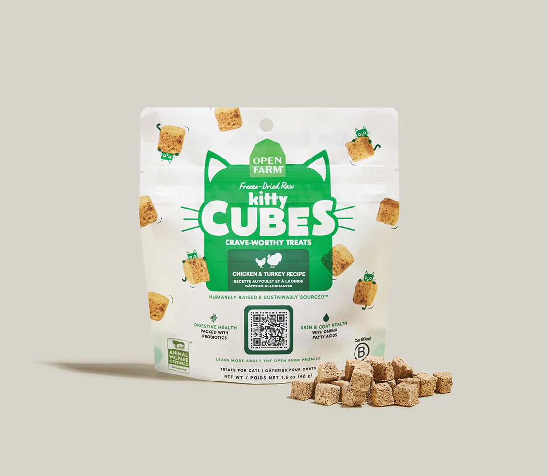 Open Farm- Chicken & Turkey Kitty Cube Treats 1.5oz
