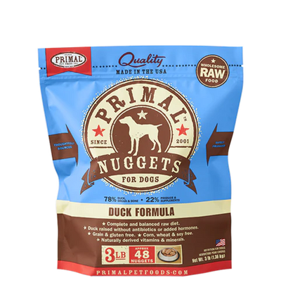 Primal - Dog Frozen Nuggets Duck Formula 3lb Bag