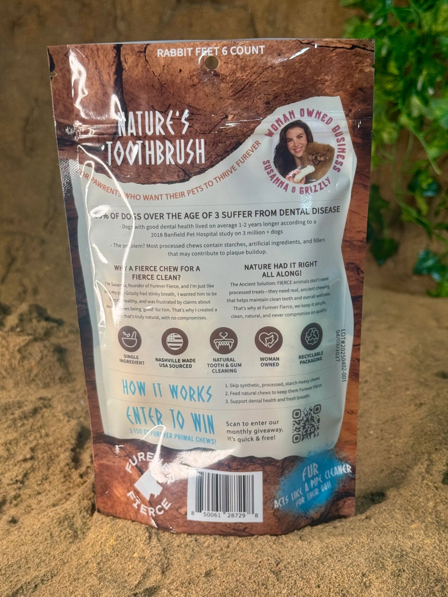 Rabbit Feet - Bag of 4Dog/Cat Chew -Natural Single Ingredient