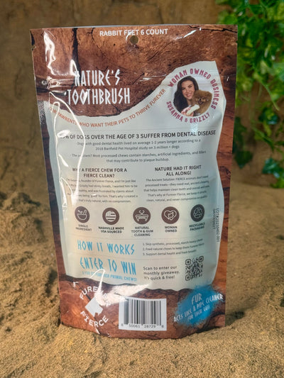 Rabbit Feet - Bag of 4Dog/Cat Chew -Natural Single Ingredient