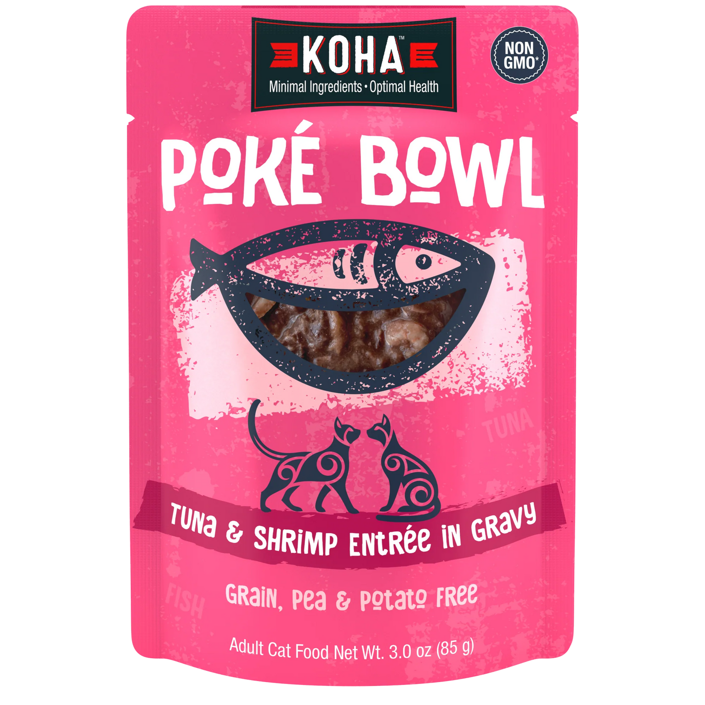 Koha- Poké Bowl Tuna & Shrimp Entrée in Gravy for Cats