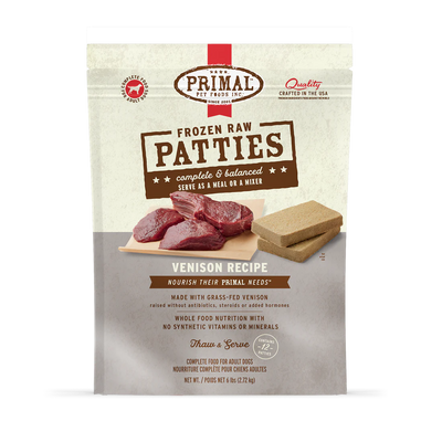 Primal - Dog Frozen Patties Venison Recipe 6lb Bag