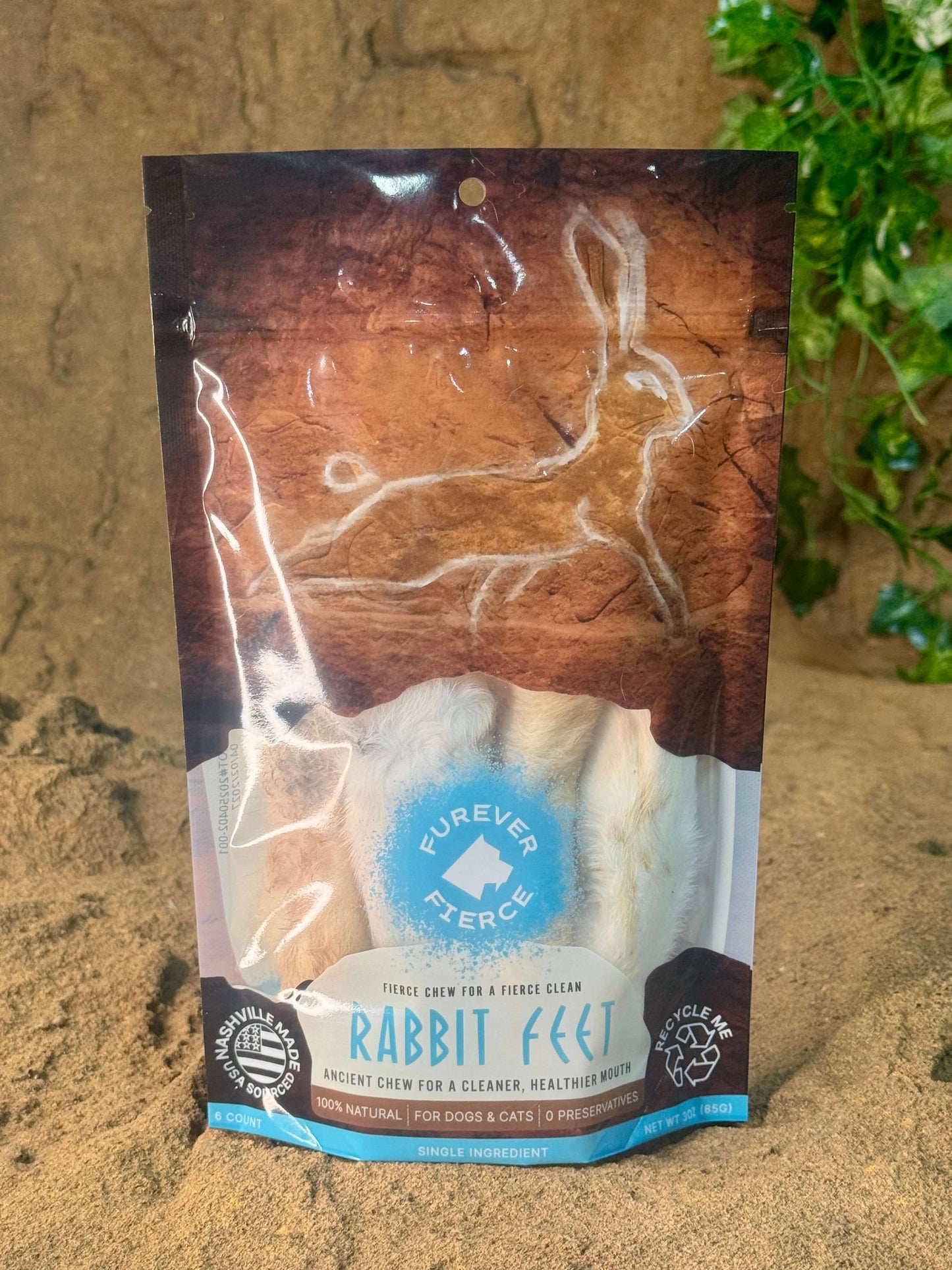 Rabbit Feet - Bag of 4Dog/Cat Chew -Natural Single Ingredient
