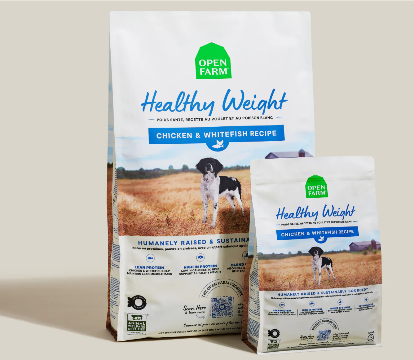 Open Farm Chicken & Whitefish Healthy Weight Dog Kibble 22LB