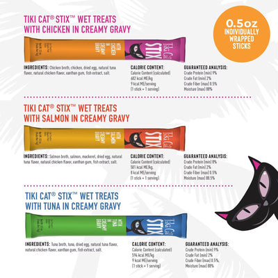 Tiki Cat Stix Variety Mega Jar Lickable Cat Treats, 0.5-oz pouch, pack of 50