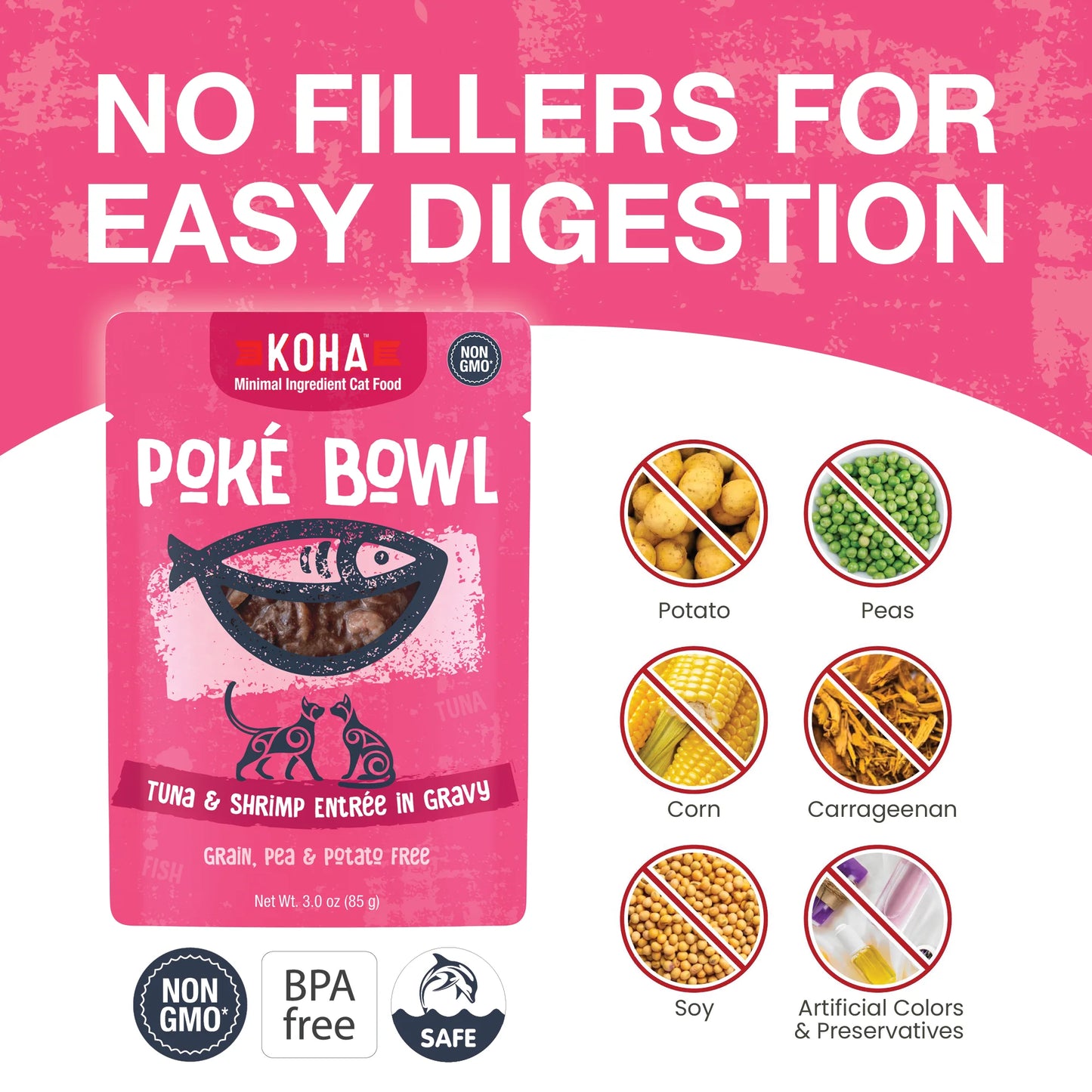 Koha- Poké Bowl Tuna & Shrimp Entrée in Gravy for Cats