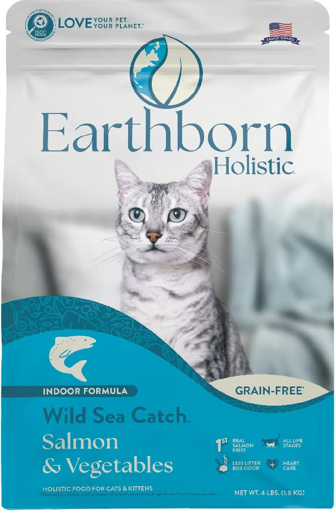 Earthborn Holistic Wild Sea Catch Salmon & Vegetables Grain-Free Dry Cat Food, 4-lb