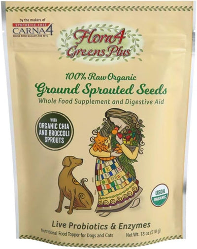 Carna4 Flora4 Greens Plus Sprouted Seeds Dog & Cat Food Topper