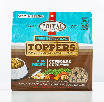 Primal - Cat/Dog Cupboard Cuts Freeze-Dried Raw Food Toppers - Fish Recipe 18oz