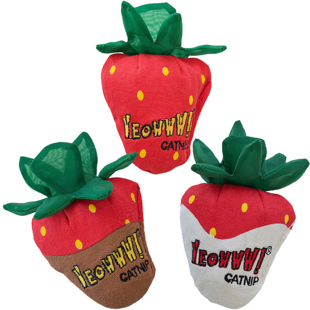 Yeowww! Strawberries Catnip Cat Toys – 3 Pack
