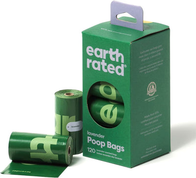 Earth Rated- Dog Poop Bags, Refill Rolls, Lavender Scented, 120CT